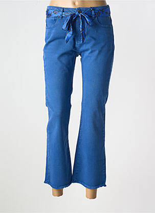 Pantalon 7/8 fermeture zippée sous rabat boutonné bleu FREEMAN T.PORTER femme