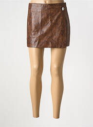 Jupe short coupe droite marron BSB femme