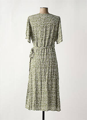 Robe mi-longue imprimé fantaisie manches courtes vert FREEMAN T.PORTER femme