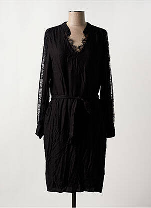 Robe mi-longue manches longues manches longues noir FREEMAN T.PORTER femme