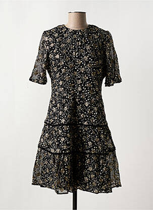 Robe mi-longue imprimé fantaisie manches courtes noir WHITE STUFF femme