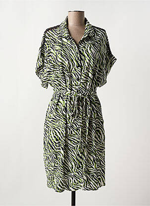 Robe mi-longue manches courtes manches courtes vert FREEMAN T.PORTER femme