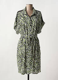 Robe mi-longue manches courtes manches courtes vert FREEMAN T.PORTER femme