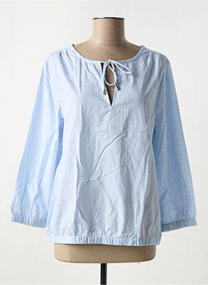 Blouse tissage popeline manches longues bleu STREET ONE femme