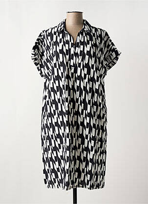Robe mi-longue imprimé fantaisie manches courtes noir STREET ONE femme