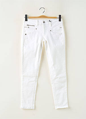 Pantalon slim tissage popeline taille normale blanc FREEMAN T.PORTER femme