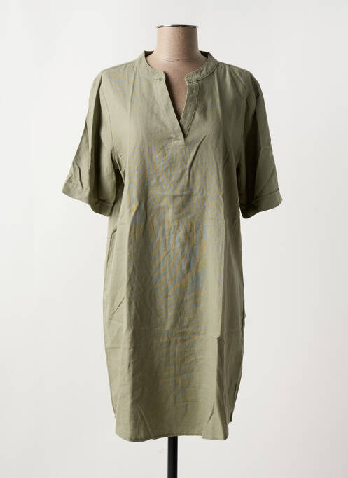 Robe courte vert ICHI pour femme