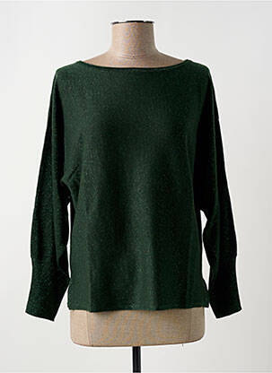 Pull coupe droite manches longues vert SURKANA femme