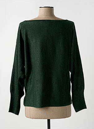 Pull coupe droite manches longues vert SURKANA femme