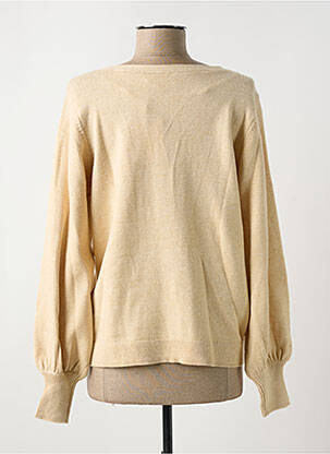 Pull coupe droite manches longues beige ICHI femme