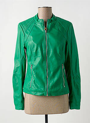 Veste simili cuir coupe cintrée vert STREET ONE femme