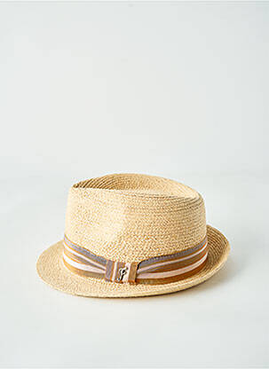 Chapeau imprimé rayures beige FLECHET unisexe