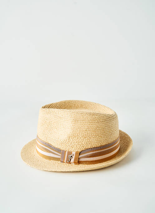 Chapeau imprimé rayures beige FLECHET unisexe