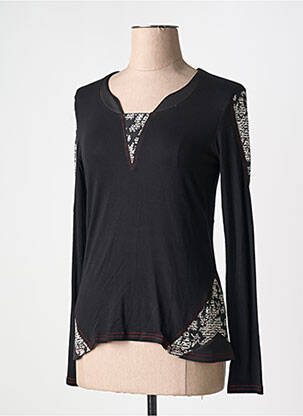 T-shirt stretch manches longues noir VANGO femme