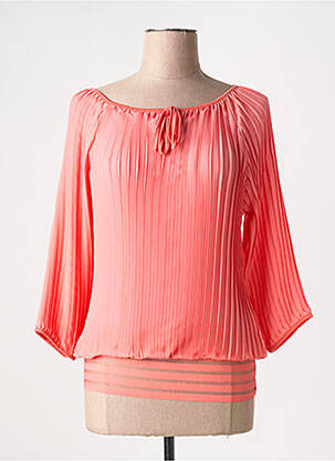 Blouse légère et transparente manches 3/4 orange VANGO femme