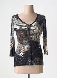 T-shirt manches 3/4 manches 3/4 noir VANGO femme