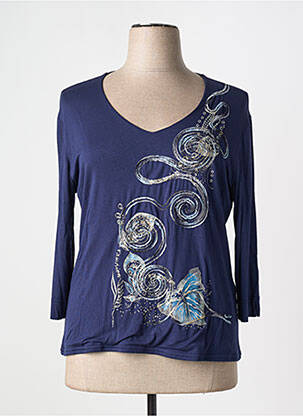 T-shirt manches 3/4 manches 3/4 bleu VANGO femme