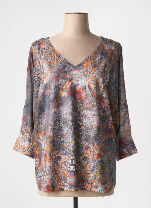 Pull tunique orange VANGO pour femme