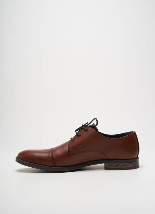 Derbies tissage satiné talon bas marron JACK & JONES homme