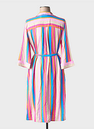 Robe mi-longue manches 3/4 manches 3/4 rose B.YOUNG femme