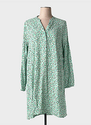 Robe mi-longue imprimé fantaisie manches longues vert B.YOUNG femme