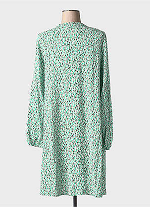 Robe mi-longue imprimé fantaisie manches longues vert B.YOUNG femme
