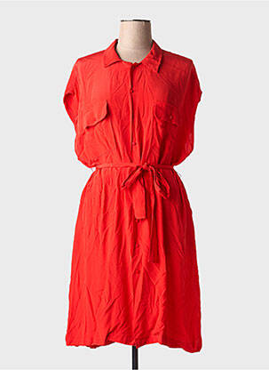 Robe mi-longue manches courtes manches courtes rouge ARTLOVE femme