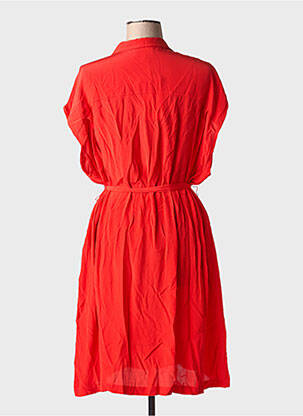 Robe mi-longue coupe fluide manches courtes rouge ARTLOVE femme