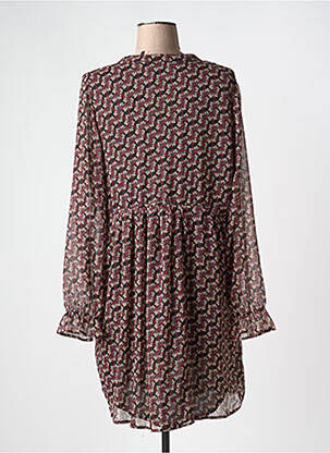 Robe mi-longue imprimé fantaisie manches longues noir LPB femme