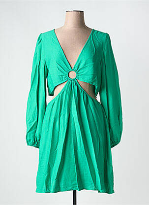 Robe mi-longue manches longues manches longues vert LILI SIDONIO femme