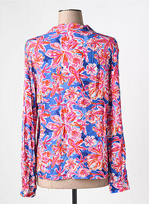 Chemisier imprimé fleurs manches longues bleu ARTLOVE femme