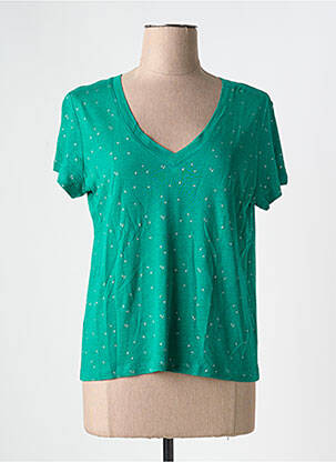 T-shirt imprimé fantaisie manches courtes vert ARTLOVE femme
