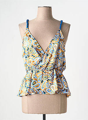 Top imprimé fantaisie fines bretelles bleu LAMIAR femme