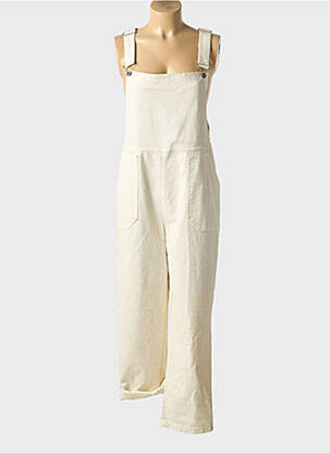 Salopette coupe droite fines bretelles beige EMA BLUE'S femme