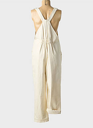 Salopette coupe droite fines bretelles beige EMA BLUE'S femme