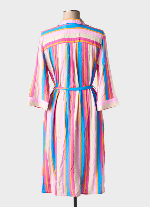 Robe mi-longue manches 3/4 manches 3/4 rose B.YOUNG femme