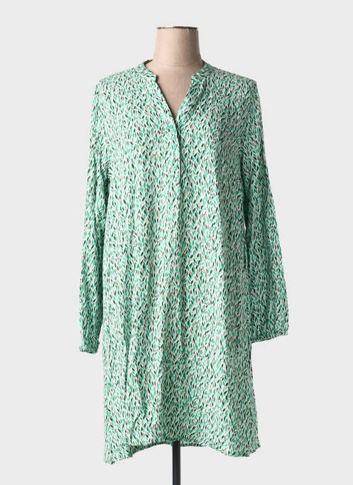 Robe mi-longue imprimé fantaisie manches longues vert B.YOUNG femme