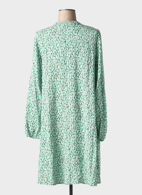 Robe mi-longue imprimé fantaisie manches longues vert B.YOUNG femme