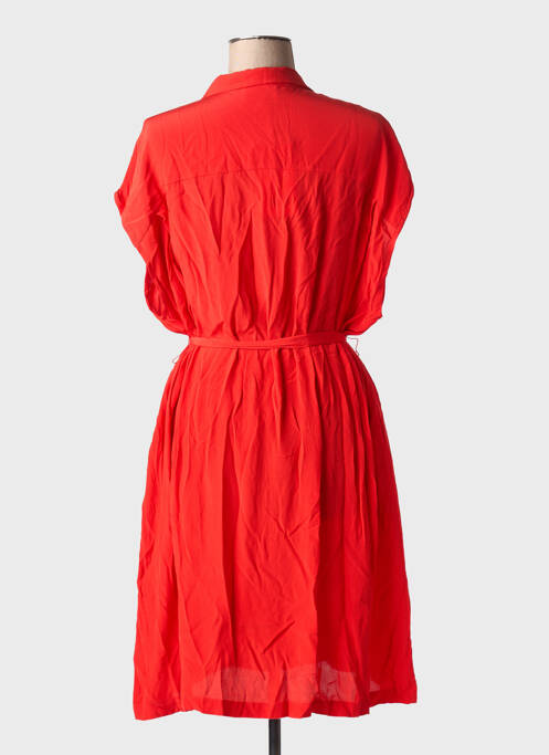 Robe mi-longue manches courtes manches courtes rouge ARTLOVE femme