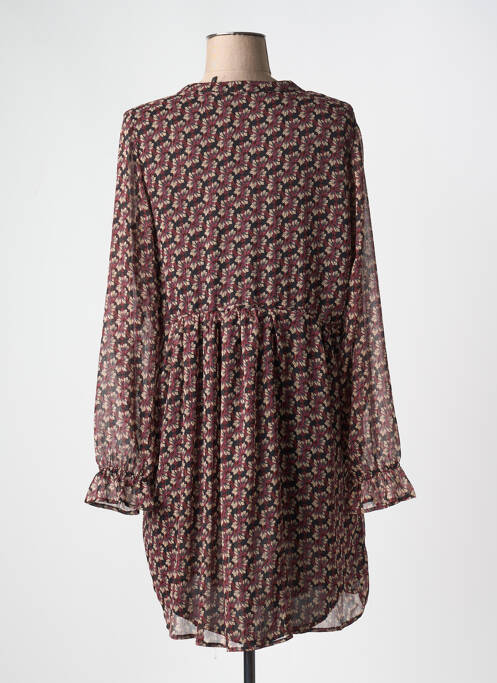 Robe mi-longue imprimé fantaisie manches longues noir LPB femme