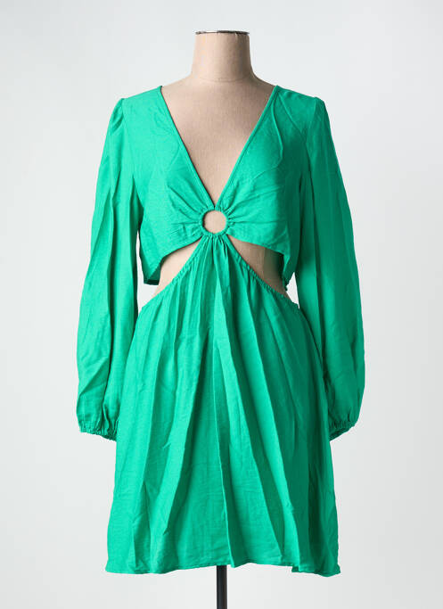 Robe mi-longue manches longues manches longues vert LILI SIDONIO femme