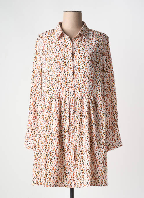 Robe courte manches longues manches longues orange SARAH JOHN femme