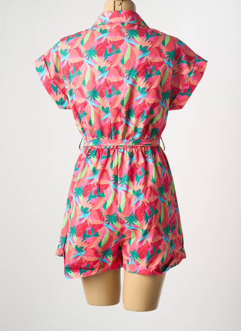Combishort col chemisier manches courtes rose LILI SIDONIO femme