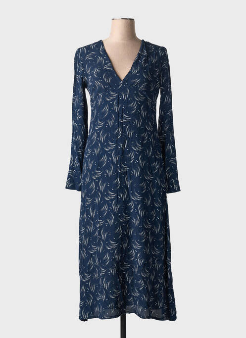 Robe mi-longue bleu INDIE+MOI pour femme