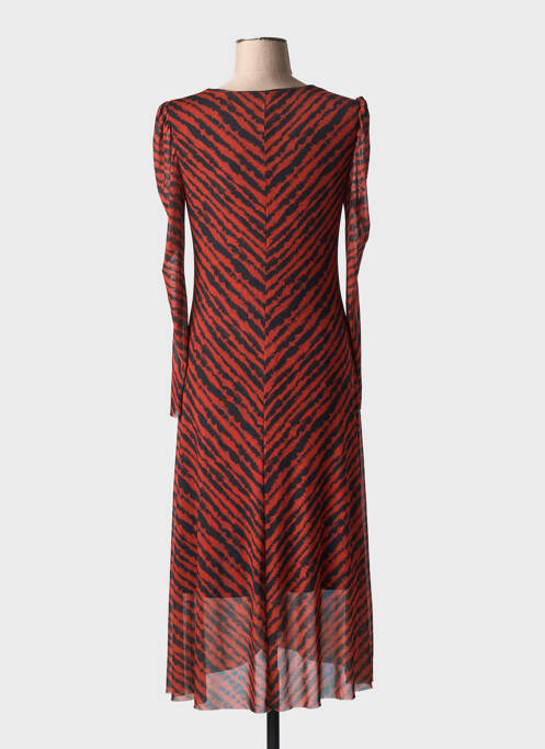 Robe mi-longue orange ICHI femme