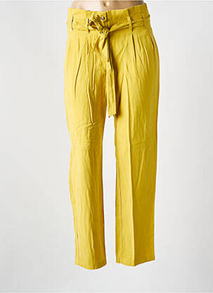 Pantalon droit coupe carotte taille haute jaune ARTLOVE femme