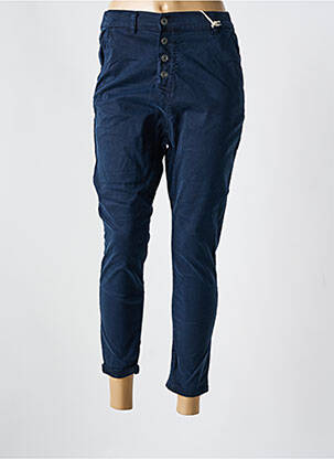 Pantalon slim taille élastique taille haute bleu MELLY & CO femme