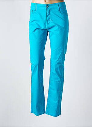 Pantalon slim tissage popeline taille normale bleu H&L femme