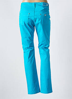 Pantalon slim tissage popeline taille normale bleu H&L femme