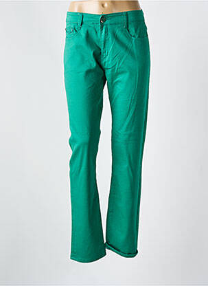 Pantalon slim tissage popeline taille normale vert H&L femme